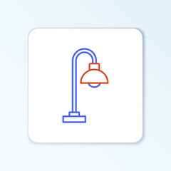 Line Floor lamp icon isolated on white background. Colorful outline concept. Vector