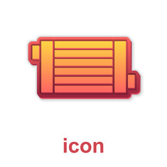 Gold Car radiator cooling system icon isolated on white background. Vector