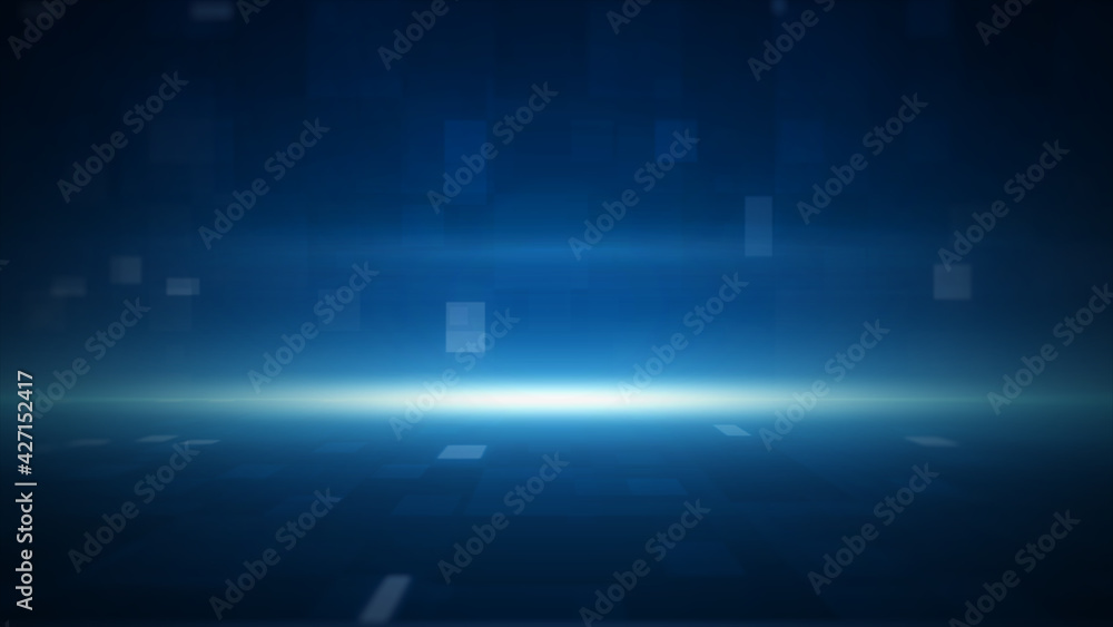 Poster 3d rendering technology geometric blue color abstract background