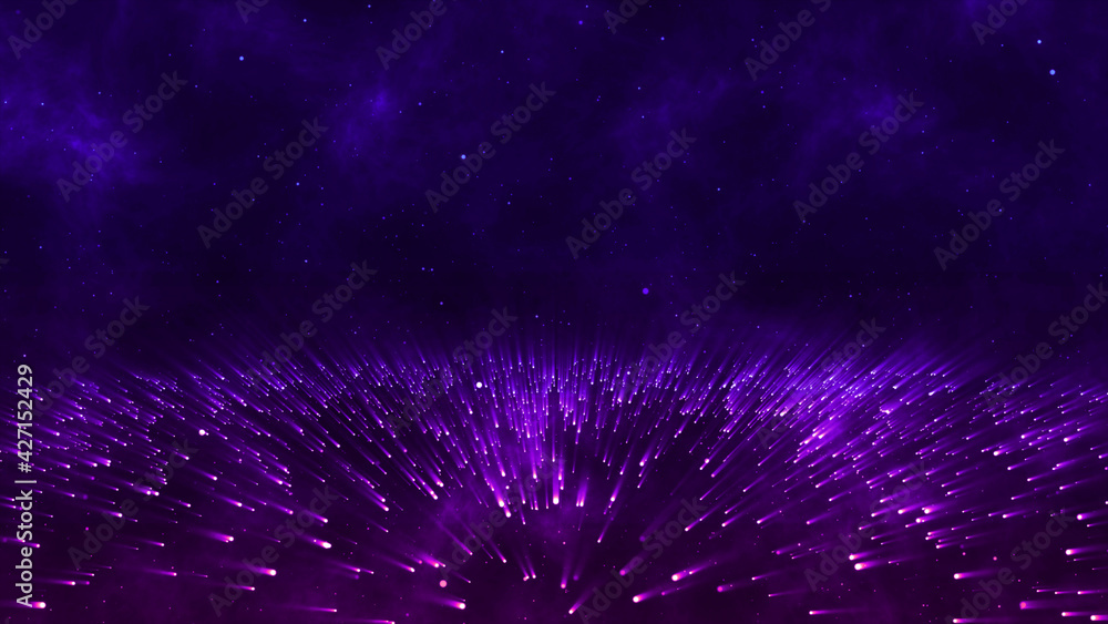 Poster 3d rendering particle flows cyberspace digital abstract background
