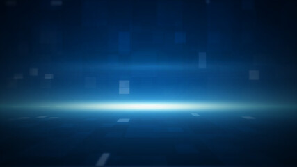 3d rendering technology geometric blue color abstract background