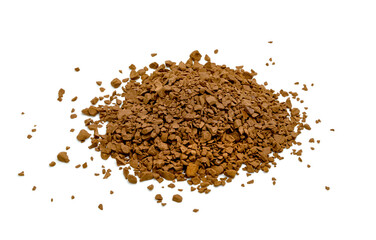 Instant coffee powder isolated on white background