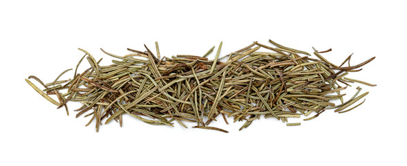 Dry rosemary pile isolated on white background