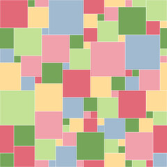 square shapes. spring colors. vector seamless pattern. simple geometric repetitive background. fabric swatch. wrapping paper. modern stylish texture. design element for textile, home decor, cloth