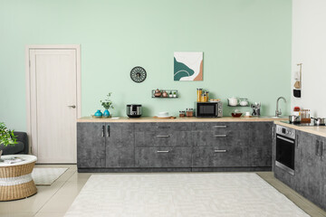 Stylish interior of modern kitchen