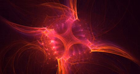 3D rendering abstract colorful fractal light background