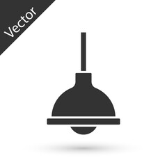 Obraz premium Grey Lamp hanging icon isolated on white background. Ceiling lamp light bulb. Vector
