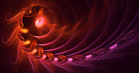 3D rendering abstract colorful fractal light background