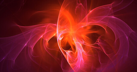3D rendering abstract colorful fractal light background
