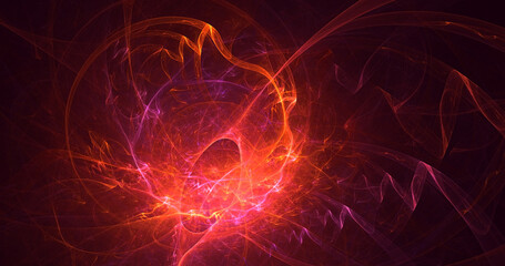 3D rendering abstract colorful fractal light background