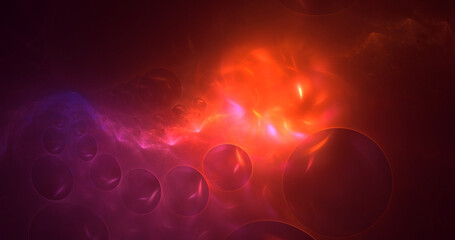 3D rendering abstract colorful fractal light background