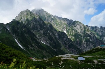 Fototapeta na wymiar 剱岳への登山風景、別山尾根ルート