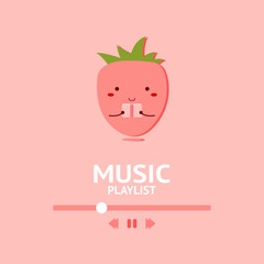 Strawberry music playlist. music for reading. Study music. Cute style playlist. Pastel color playlist. Relaxing music background.