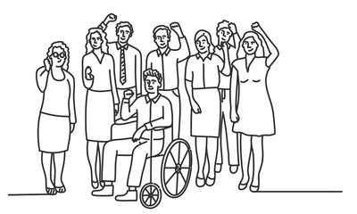 Obraz na płótnie Canvas Group people. Community with disabilities.