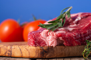 Raw Beef Steak Vegetables Background Meat Recipes Close