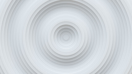 White abstract background with rings ripple 3D render
