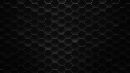 Black honeycomb background 3D rendering illustration - 427156414
