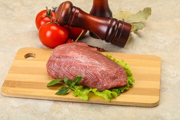 Raw beef piece for cooking