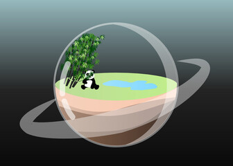 The world in a glass planet of a panda © zigmomen