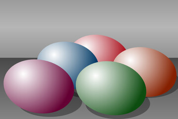 easter eggs on white background
