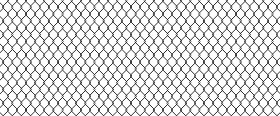 Сhain link fence. Black wire mesh. Prison barrier, secured property construction