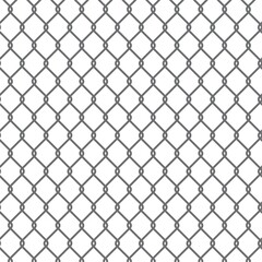 Сhain link fence. Black wire mesh. Prison barrier, secured property construction