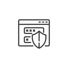 Login and password security line icon