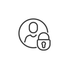 Privacy user profile line icon