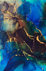 Alcohol ink art.Mixing liquid paints. Modern, abstract colorful background, wallpaper. Marble texture.Translucent colors