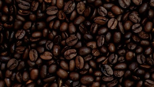 Coffee beans background. Arabica and robusta coffee. Roasted coffee.Traditional  drink.