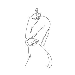 Woman Body One Line Drawing. Female Figure Creative Contemporary Abstract Line Drawing. Beauty Fashion Female Body Vector Minimalist Design for Wall Art, Print, Card, Poster.