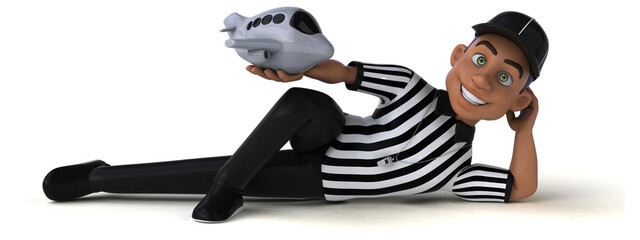 Fun 3D Illustration of an american Referee