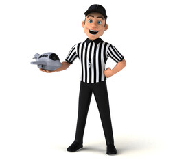 Fun 3D Illustration of an american Referee