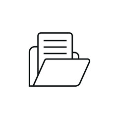 Document in Folder Line Icon