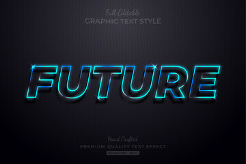 Future Neon Blue Glow Editable Text Effect Font Style