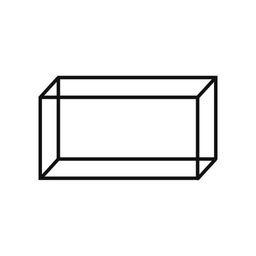 geometric figures, cuboid outline icon. Elements of geometric figures illustration icon