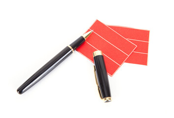 Red paper and signature pen