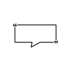 Quote frame on white background. Speech dialog frame with comma. Square bubble brackets. Quoting remark icons. Empty business card.Vector illustration. EPS 10.
