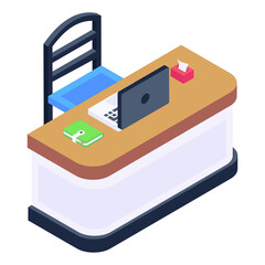 
Work table isometric icon is editable and premium 


