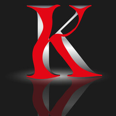 Doppelbuchstabe K rot