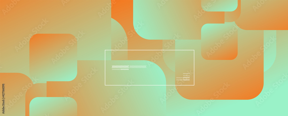 Poster Square shapes composition geometric abstract background. 3D shadow effects and fluid gradients. Modern overlapping forms
