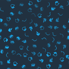 Set Pumpkin seeds, Sickle, Mortar and pestle and Flour bowl on seamless pattern. Vector