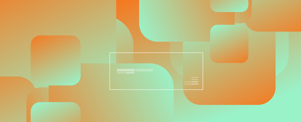 Square shapes composition geometric abstract background. 3D shadow effects and fluid gradients. Modern overlapping forms