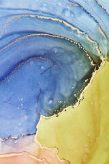 Alcohol ink art.Mixing liquid paints. Modern, abstract colorful background, wallpaper. Marble texture.Translucent colors