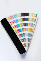 opened color chart. isolated. Selective Focus colours