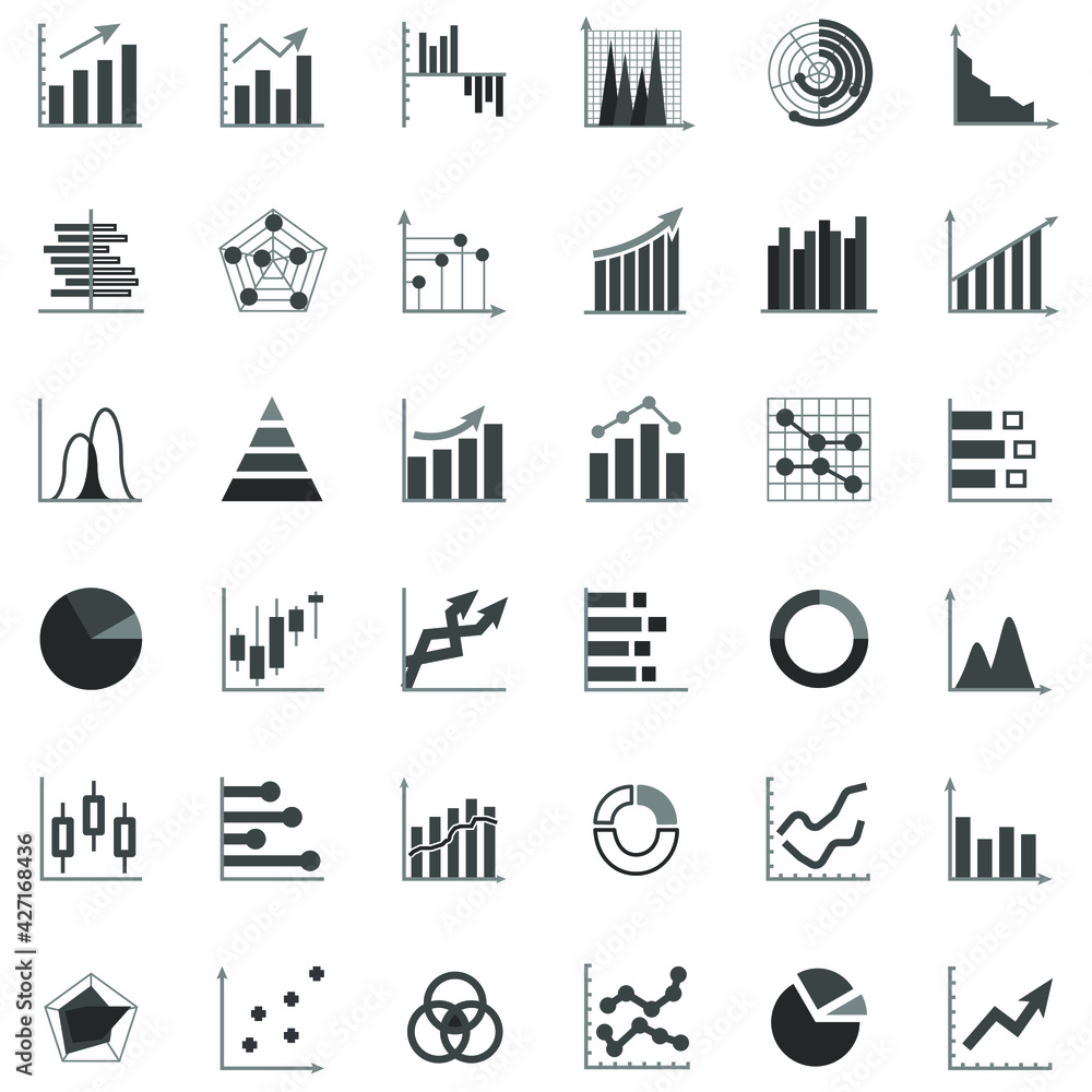 Poster business graph graphic icon. linear growth chart finance vector. statistic abstract symbol. 320x320 