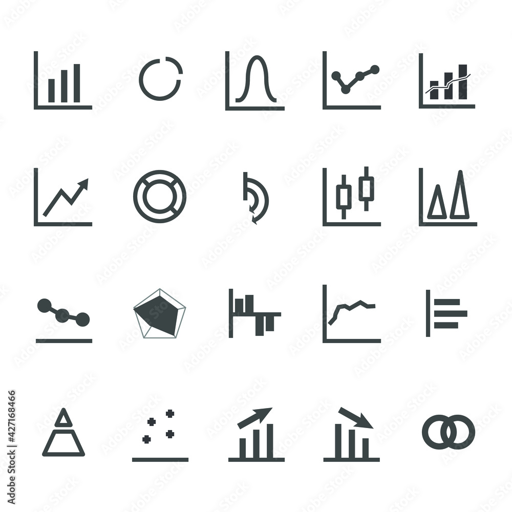 Poster business graph graphic icon. linear growth chart finance vector. statistic abstract symbol. 320x320 