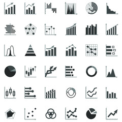 Business graph graphic icon. Linear growth chart finance vector. Statistic abstract symbol. 320x320 pixels.