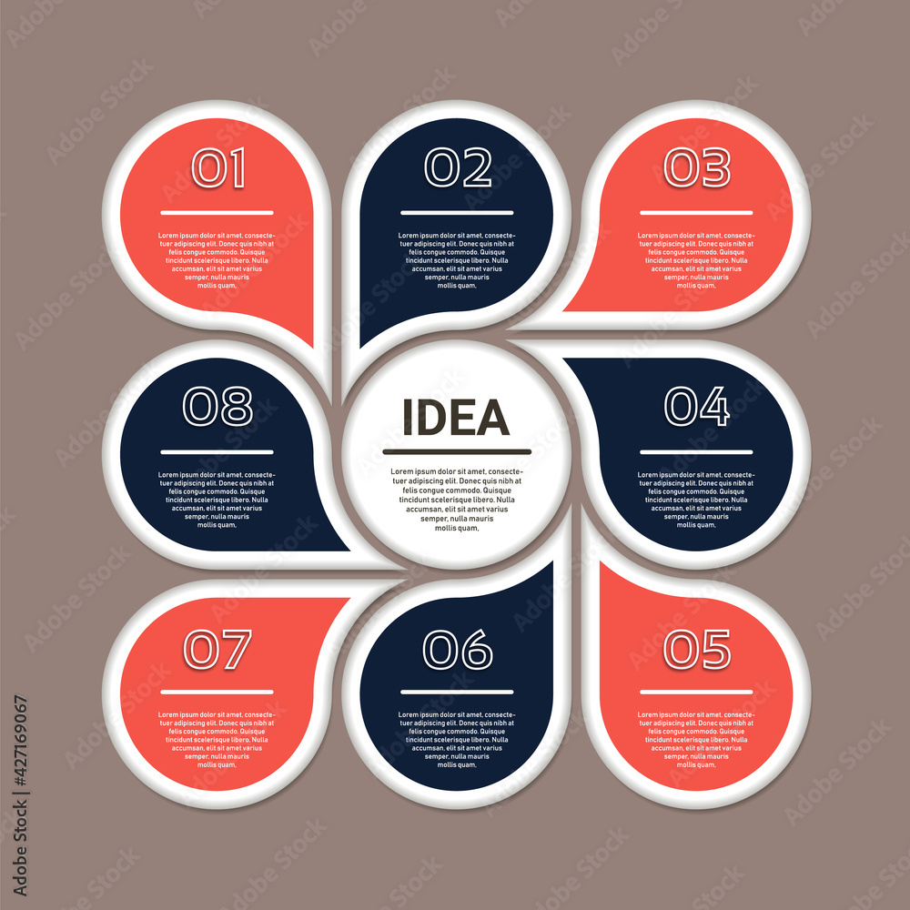 Sticker vector circle infographic. template for cycle diagram, graph, presentation and round chart. business