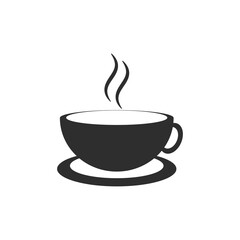 coffee glas flat icon design template